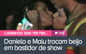 Daniela e Malu trocam beijo em bastidor de show